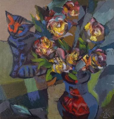 Still life with the red vase. Karpov Evgeniy