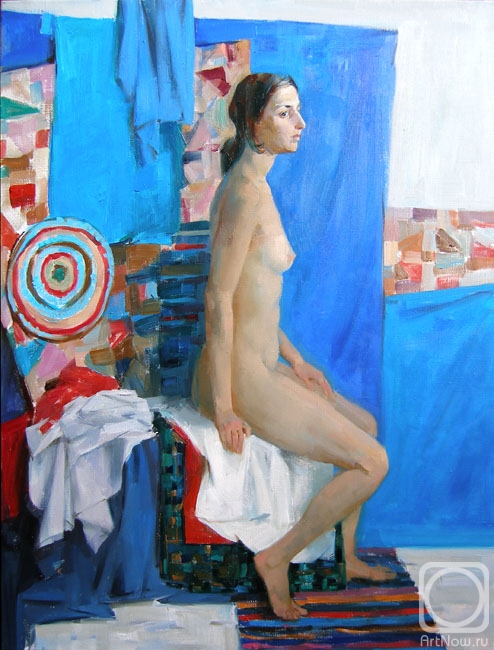 Kolobova Margarita. Nude on the Patchwork Quilt