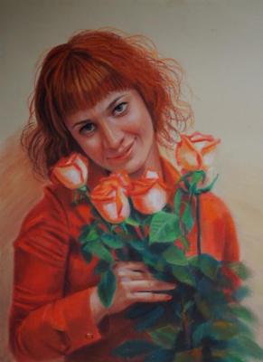 Portrait of a girl in red