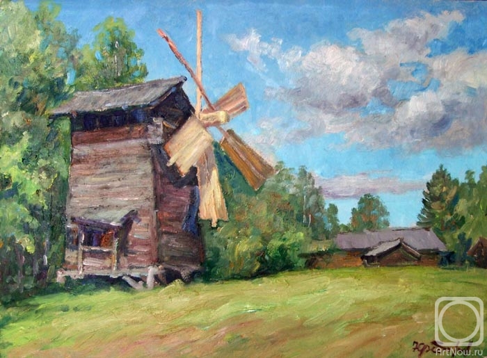 Fedorenkov Yury. Landscape with a mill. Karelia