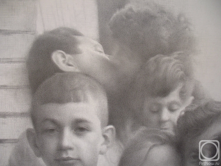 Yudaev-Racei Yuri. Housewarming 1965. Self with dead relatives (detail)