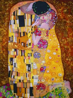 Based on the painting by G.Klimt "Kiss". Davydova Lyudmila
