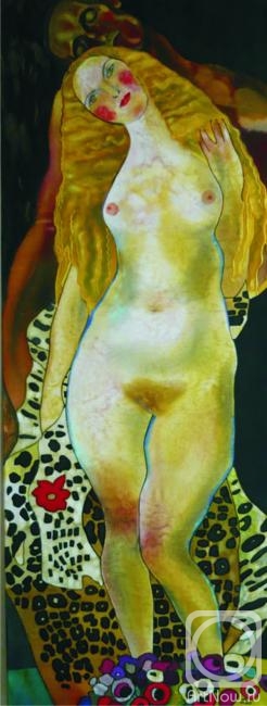 Davydova Lyudmila. Based on the painting by G. Klimt "Adam and Eve"