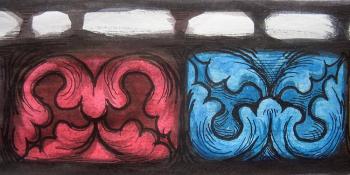 Etudes for stained glass IV (India Ink). Yudaev-Racei Yuri