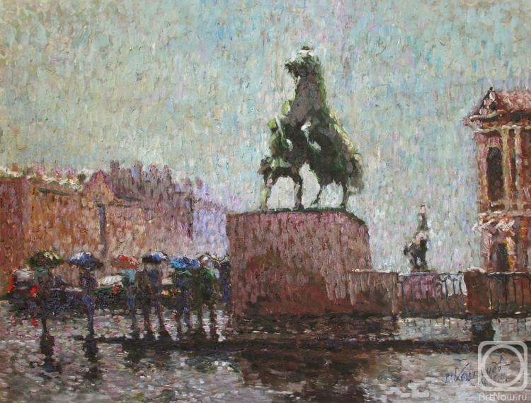 Konturiev Vaycheslav. Klodtovskie horses in the rain