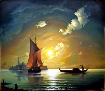 Moonlit night. I.Aivazovsky (copy). Chernickov Vladimir