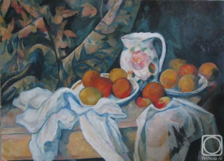 Belyakova Evgenia. Copy. Cezanne "Still Life with Peaches"
