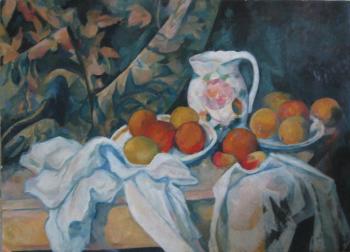 Copy. Cezanne "Still Life with Peaches". Belyakova Evgenia