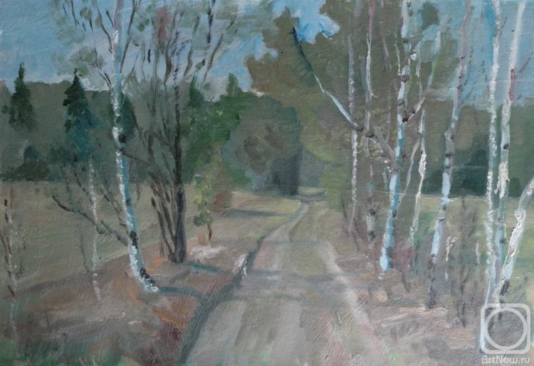 Klenov Valeriy. Birch trees along the road