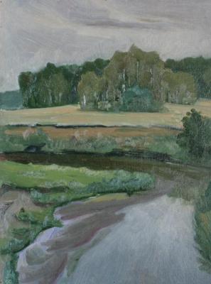 The steep banks of the river Nerl (Jaroslovsky) (Picture In The Study). Klenov Valeriy