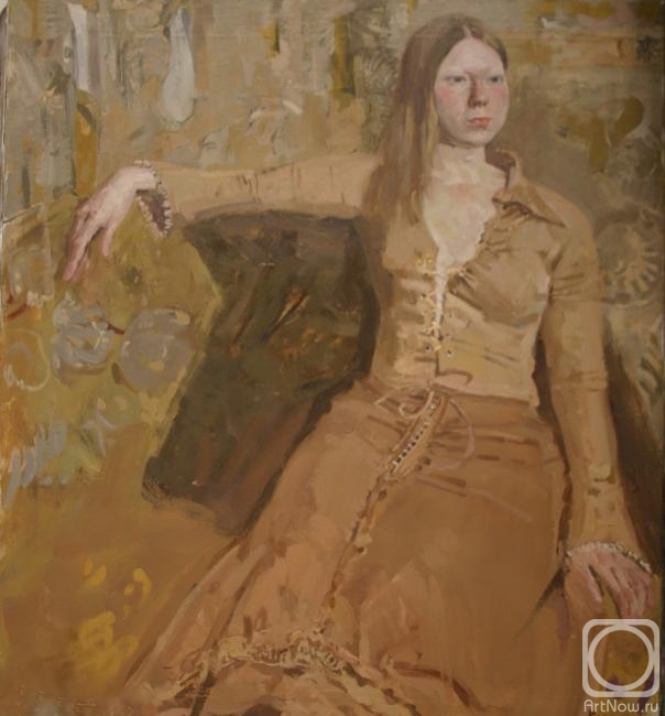 Blinkova Anzhela. Girl on a golden background