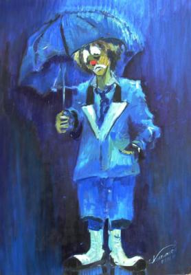 Rain sad, sad clown (Clown Umbrella). Konturiev Vaycheslav