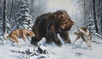 Bear and huskies. Danchurova Tatyana