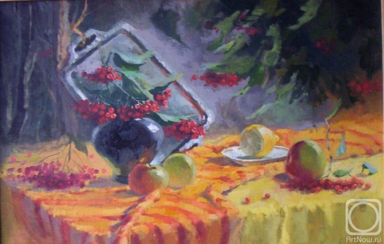 Ivanova Olesya. Autumn still life with viburnum