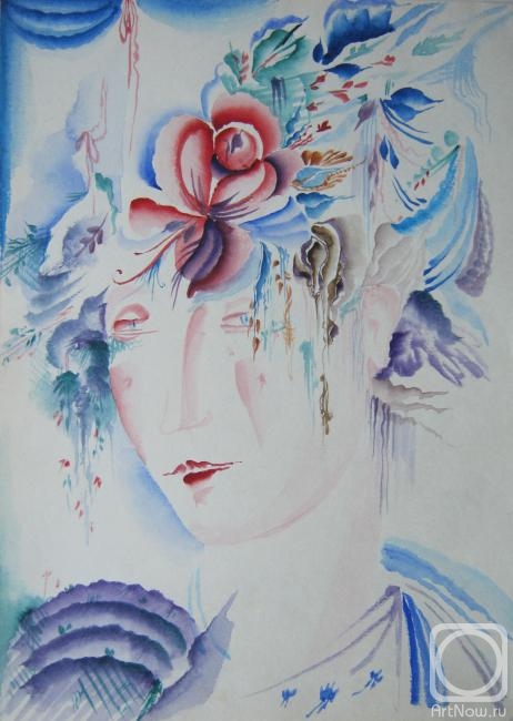 Fedorova Nina. Girl with a rose in her hair