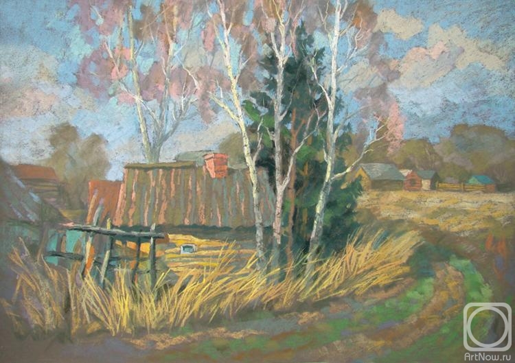 Volfson Pavel. Landscape with a village bathhouse