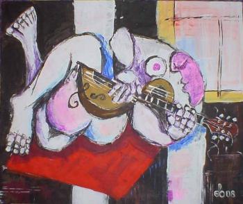 Receding with guitar