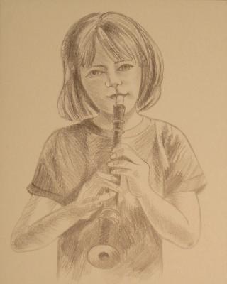 477 (Girl with flute). Lukaneva Larissa