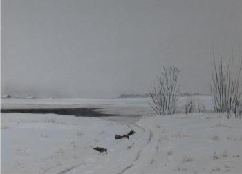 Crows on the road. Tumanov Vadim