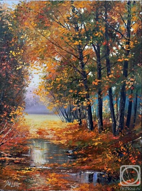 Yanulevich Henadzi. Autumn landscape with magpie