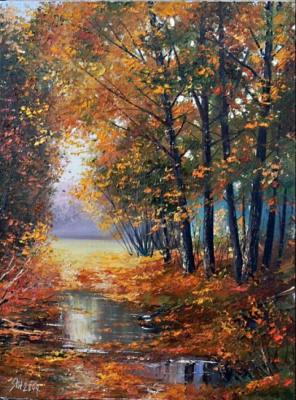 Autumn landscape with magpie. Yanulevich Henadzi