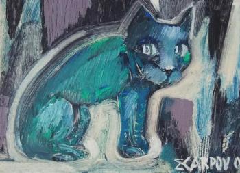 The dark-blue tomcat