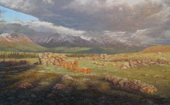 Morning after a thunderstorm Kurai steppe. Chay Victor
