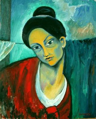 Woman in Red Shawl. Ixygon Sergei