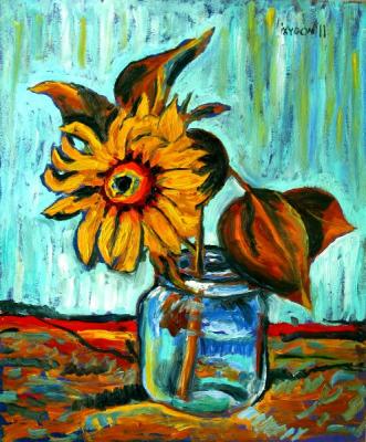 Sunflower in glass. Ixygon Sergei