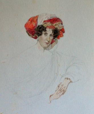 Carl Bryullov. Portrait of an Unknown Woman in a turban