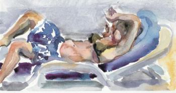 Daughter Sunbathes (sketch) (). Kazmina Olga