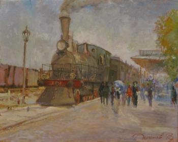 Arrival of the train. Ekaterinburg. XIX century. Romanov Vladimir
