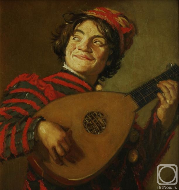 Kirillov Vladimir. The buffoon playing a lute (the Copy from France Halsa's picture)