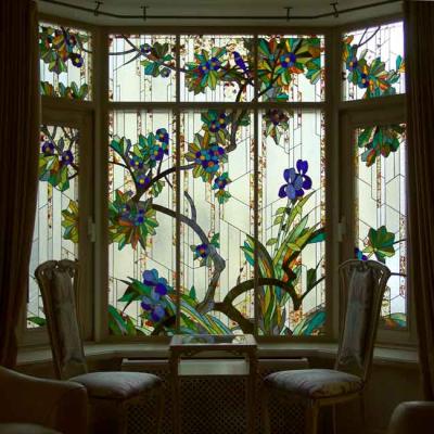 Stained-glass window "The Dark blue bird". Golovin Alexey