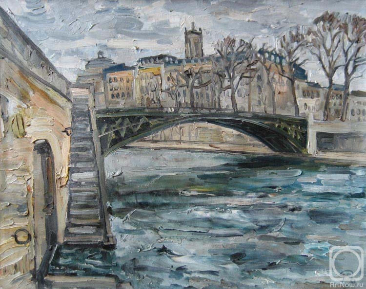 Pomelov Fedor. Rainy day on the Seine