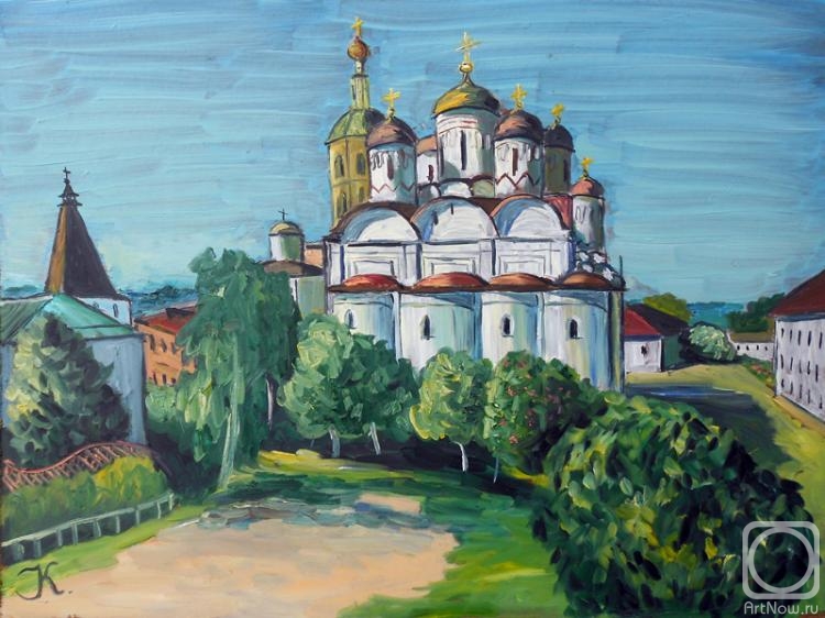 Krylova Irina. Saint Pafnutiy's monastery. View from the fortress wall. (From the collection "Summer travelling")