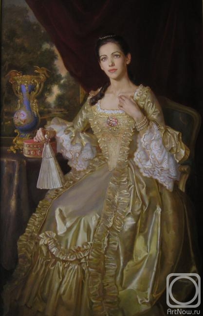 Kalinovskaya Ekaterina. Woman portrait in a dress 18 centuries