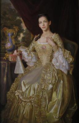 Woman portrait in a dress 18 centuries. Kalinovskaya Ekaterina