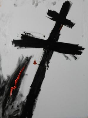 Aspiring cross, Russian painting, Russian fauvism, symbolism, cross. Perez Ruslan