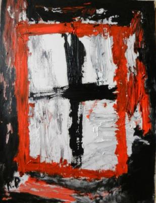 Cross in red