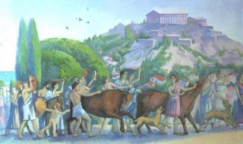Feast of the Great Panathenaic. From the series Greece. Belyakova Evgenia