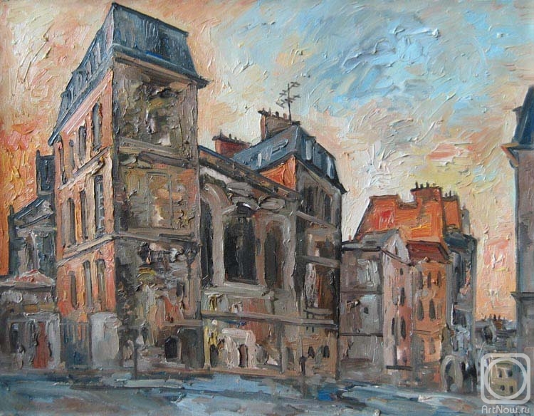 Pomelov Fedor. Orange sunset in Paris