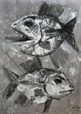 Two Silver Fish I