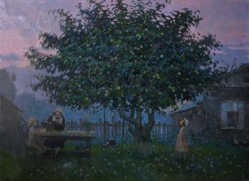 In the evening at the cottage (Cat On The Grass). Zarubina Elena