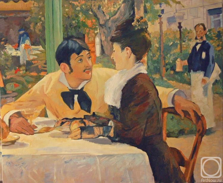 Belyakova Evgenia. In Daddy's cafe. Édouard Manet (copy)