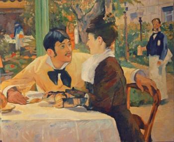 In Daddy's cafe. Édouard Manet (copy). Belyakova Evgenia