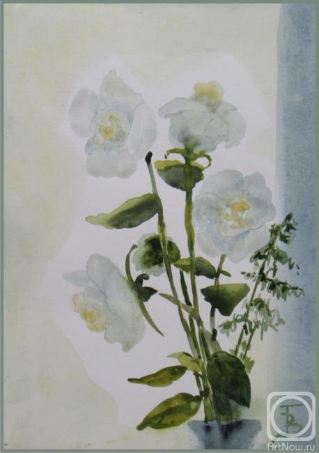 Tumanov Vadim. White roses on a white background