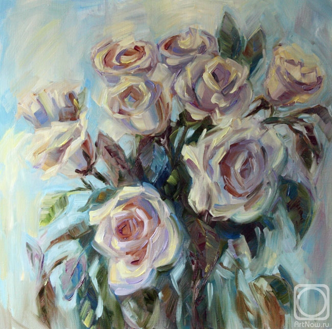 Mukha Irina. Etude with white roses