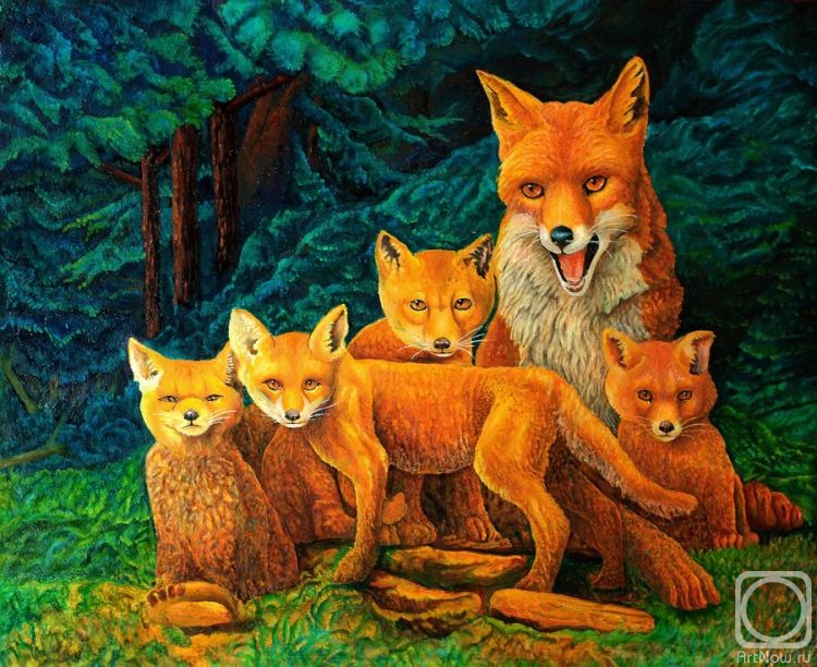 Dementiev Alexandr. Fox family