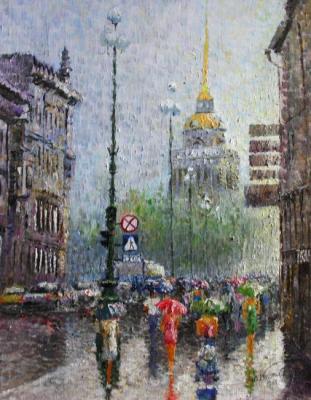 Konturiev Vaycheslav Mihailovich. Nevsky, umbrellas, rain, sun